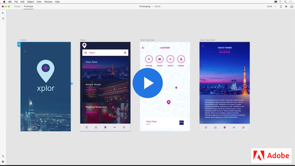 Link to Adobe Xd tutorial on Prototyping with Xd