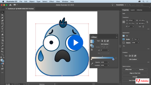 Adobe tutorial for using the gradient tool